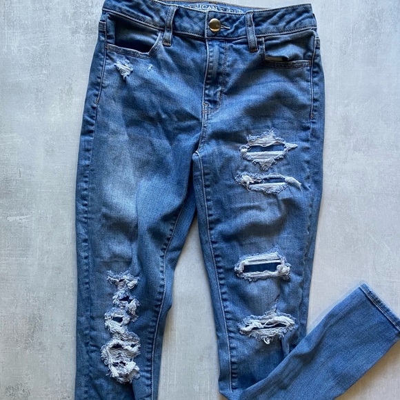 AE high rise distressed skinny Jegging - Picture 4 of 7